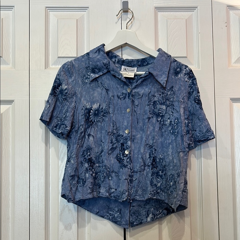 Vintage K Studio Floral Textured Blouse